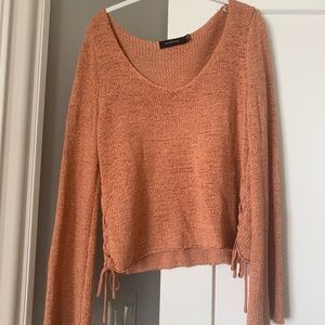 MINKPINK Beau Lace Side Sweater in Russet
